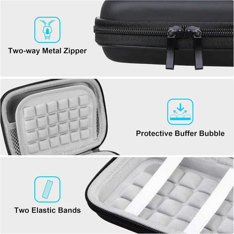 Lacdo Hard Drive Carrying Case for Toshiba Canvio Basics/Canvio Flex/Advance/Gaming Portable External Hard Drive 1TB 2TB 3TB 4TB 2.5 inch HDD EVA Shockproof Travel Bag, Black+Gray - Image 3